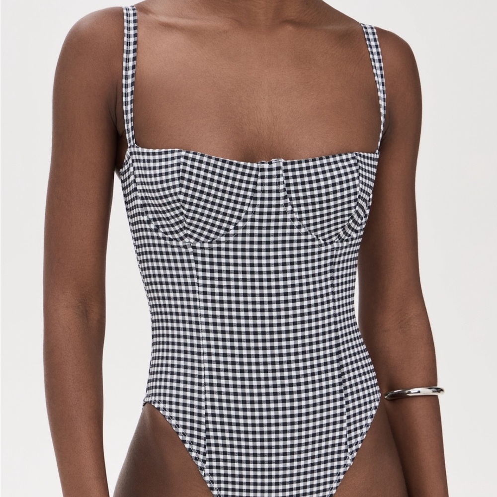 Good American Black and White One Piece Swimsuit